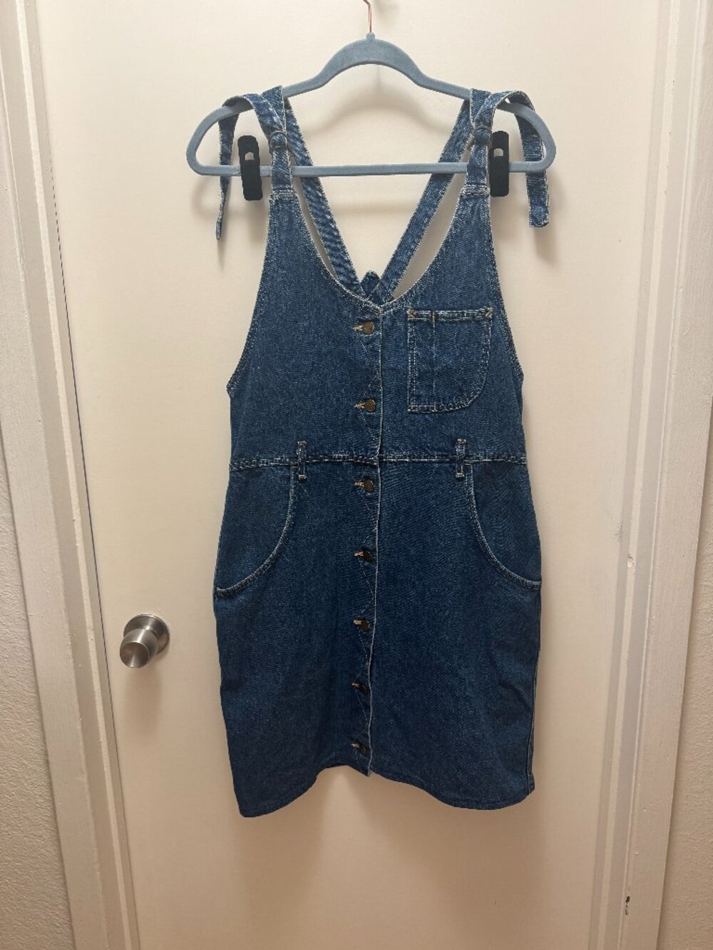 Vintage Lee Racerback Denim Mini Button-up Dress Sz 33